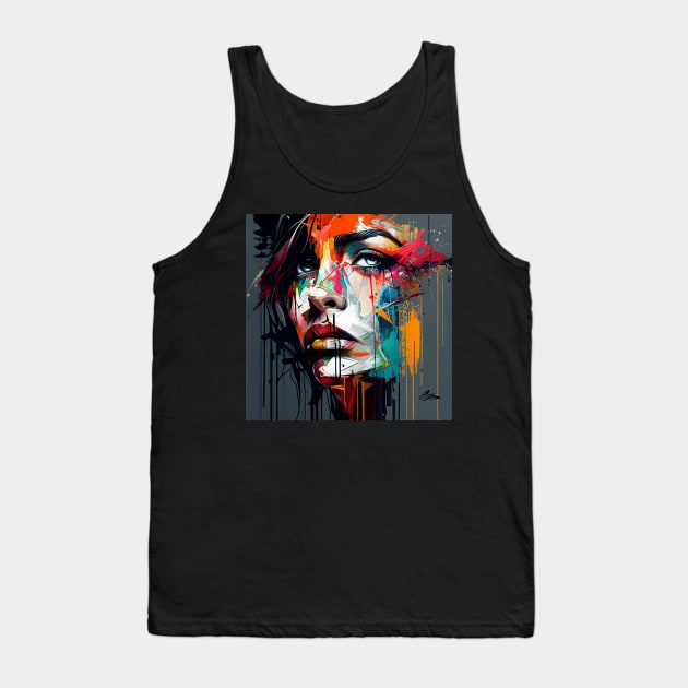 Abstract Girl Colorful Tank Top by Legendary T-Shirts